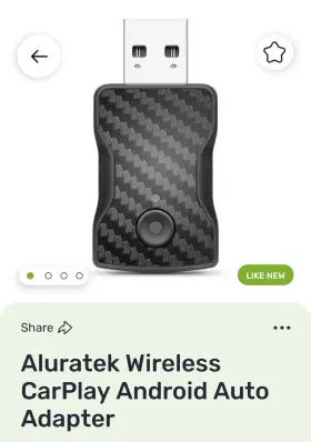Aluratek Awcc002f Wireless Carplay Android Auto Adapter Usb Port