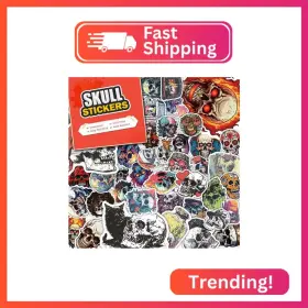 67925 Amazefull 100 Pack Skull Stickers Large Size Decal Sticker For Laptop Phone Car Wate