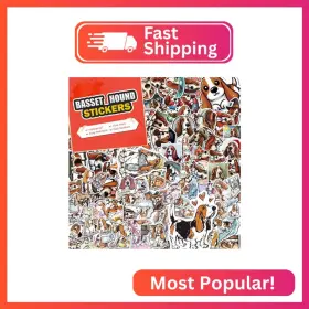 68244 Amazefull 100 Pcs Basset Hound Stickers Pack Waterproof Dog Decals For Water Bottles La