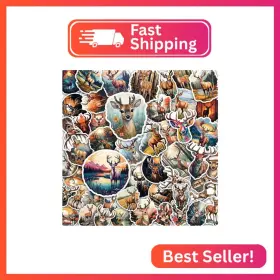 902588 Amazefull 100 Pcs Deer Stickers Pack Waterproof Vinyl Decals For Water Bottles Laptops