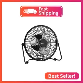 Dc6-3a Amazoncommercial 6-inch Table Fan With Power Adapter And Usb Cable Black Dc6-3