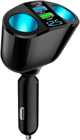 Ankuee-c10 Ankuee Car Cigarette Lighter Splitter 2-socket Adapter With Black