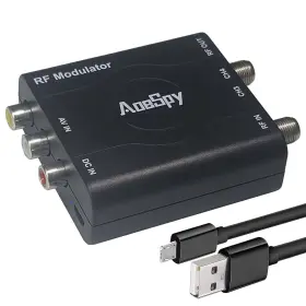 Rf61m01b Aoespy Rca Rf Coaxial Modulator Vhf Converter Cvbs Adapter With Channel 3/4 Switch For