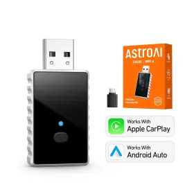 16712100479 Astroai Wireless Carplay And Android Auto Adapter 2-in-1 Aluminum Alloy With