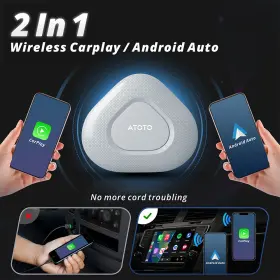 Ad3eaplb-gy Atoto Wireless Carplay And Android Auto Adapter - 2 In1 Smart Ai Box Car Upgrade