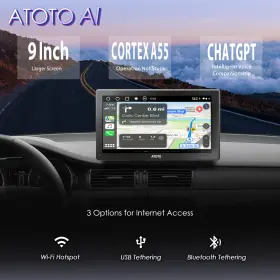 Aiq10sw01ai Atoto Ai 9 Inch Portable Wireless Carplay Stereo Head Unit With Drive Chat Chatgpt Gps Mp3