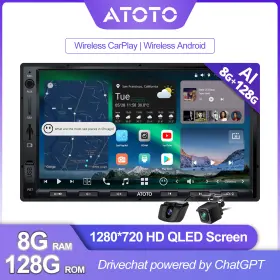 Ai6j0g2a7e0tv5g Atoto Upgrade X10 Double Din In-dash Car Stereo 8g 128g Android&f R Dvr Camera