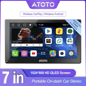 Atai1gyg7gtai Atoto 7 Inch Portable Car Stereo Wireless Carplay Touch Screen Radio Gps Bluetooth