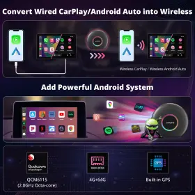 Atta2dt6abk01sai Atoto Cb6 Ultra 3 In 1 4 64gb Wireless Carplay Real Ai Box Android Auto Gps Bt Adapter #2