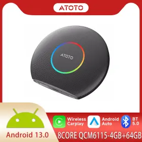 Attarf9bk01sai Atoto Android 13.0 Wireless Carplay Ai Box Auto Smart Tv Adapter 4g Lte