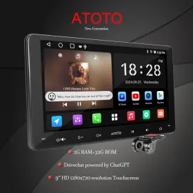 Atvs9phb52a65sd Atoto X 9 Inch 2-din Touchscreen Android Carplay Stereo Gps Navi Wifi Bluetooth With Front Cam