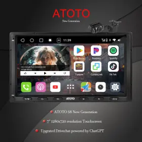 Atxs8g50185ai Atoto X S8 7 Inch For Hyundai Wireless Radio Carplay Stereo Head Unit Gps With F R Cam