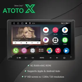 Atxs9pla01a65sd Atoto X 9 Inch 2-din Touchscreen Android Carplay Stereo 4g 64g Radio Gps Wifi Bluetooth Navi
