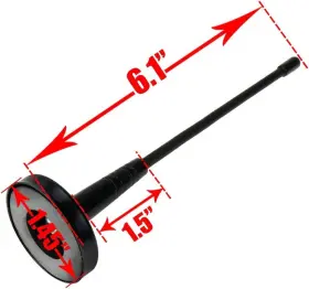 Cs202302 Autut Universal Magnetic Base Truck Decorative Car Antenna Roof Mount Black #2