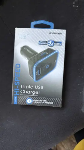 Baseus Cnb-usbfc-01 Carbonx Triple Usb Car Charger High-speed Power Delivery 3x Faster