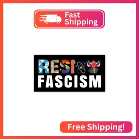 Bavaha A18-21112411 7.5x3.75 Resist Fascism Bumper Sticker Protest Car Social Justi