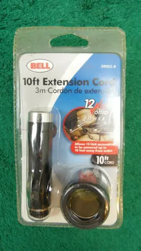39003-8 Bell 12v Auto Car Rv Cigarette Lighter Socket Plug Extension Power Cord Cable 10 Foot
