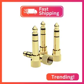 Bestune 681413852273 5pcs Gold Plated Stereo Phone Screw-on Adapter 6.35mm 1/4 Inch Male To