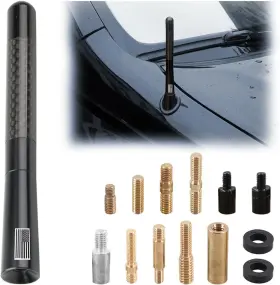 Besulen-antenna3 Besulen Car Short Antenna 4.7 Inch Carbon Fiber American Flag Aluminum Black