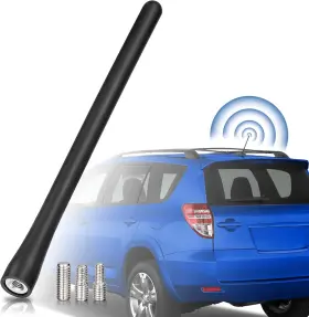 Bfn00588 Bingfu Car Radio Short Rubber Antenna Mast Only For Roof Mount 7.6 Black