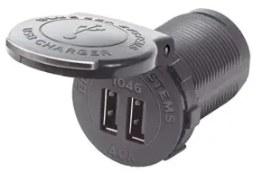 1046-bss Blue Sea Systems 1046 48v 4a Socket Mount Dual Usb Charger 1046-bss Blue Sea Systems 1046 48v 4a Socket Mount Dual Usb Charger