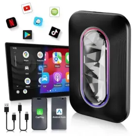 Bolidut 743693958028 Wireless Carplay Adapter 3 In 1 Convert Factory Cars Wired To Black #2