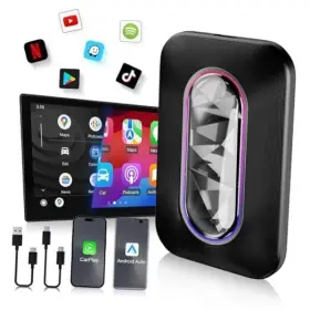 Bolidut 743693958028 Wireless Carplay Adapter 3 In 1 Convert Factory Cars Wired To Black