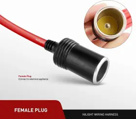 10001w Branded Nilight Cigarette Lighter Extension Cord Cable Heavy Duty 6ft 12v/24v Car #3