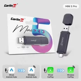 546789 Branded Carlinkit Mini 5.0 Pro 2-in-1 Wireless Carplay Android Auto Ai Adapter Plug&play