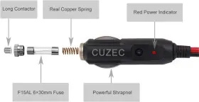 Branded01 726084660793 Heavy-duty 14awg 20a Male Plug Cigarette Lighter Adapter Power Supply Cord With #2