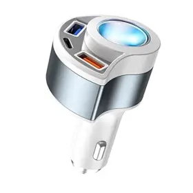 Qc3.0 Changshayingkemaoyiyouxiangongsi Xy054 Qc3.0&4in1 Usb Car Charger Adapter Cigarette Lighter Socket White