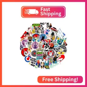Chnlml20240920 Chnlml 50pcs Punk Rock Band Stickers - Waterproof Vinyl Decals For Electric Guit