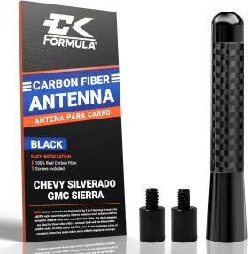 Ck Formula 810113700885 3-inch Anodized Carbon Fiber Antenna For Chevy 3.1 Inch Black