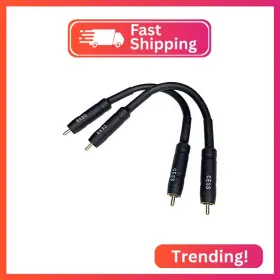 Cncess S111-6i Rca Male To Short Adapter Cable Gold Plated Metal Shell 6 Inch