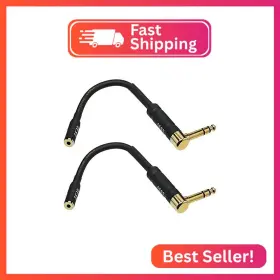 Cess-238 Cncess S238 Right Angle 1/4 Inch Trs To 3.5mm Adapter 6.35mm Mal