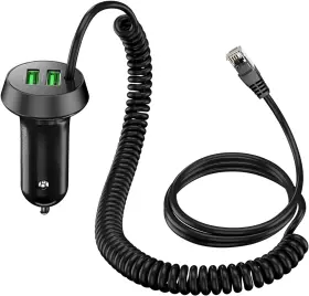 Crossery 445021576548 Radar Detector Power Cord With Dual Usb Charger Ports - Replacement Adapte