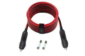 5468410 Cuzec Heavy-duty 20a 12ft 3.66m 14 Awg Male To Cigarette Lighter Plug Charger C