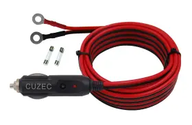 Cuzec 698545805336 Heavy-duty 15a Male Plug Cigarette Lighter Adapter Power Supply Cord With 10.5ft