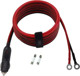 Cu200108 Cuzec Heavy-duty 14awg 20a Male Plug Cigarette Lighter Adapter Power Supply Cord With