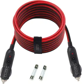 Cu2014012 Cuzec Heavy-duty 20a 12ft / 3.66m 14 Awg Male To Cigarette Lighter Plug