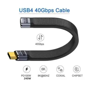 Cy-uc-040-0.13w Cy Usb C Short Cable Usb4 Plug To Black Male Female 40gbps 240w #3