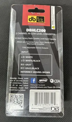Dbhlc200 Db Link Hlc1 High-low Converter Rca Input Adjustable Output Level Control Hi-lo #2