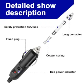 Dickno-1046cl Dickno 2pcs Cigarette Lighter Male Plug 12v Aux Socket Replacem #3