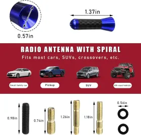 Dickno-748sa Dickno Car Short Antenna 1.37ftft Aluminum Radio Mast Replacement 1.37 Blue #2 Dickno-748sa Dickno Car Short Antenna 1.37ftft Aluminum Radio Mast Replacement 1.37 Blue #2