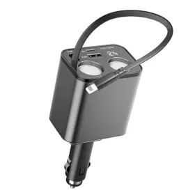 Dongguan Dalingshan Shiyue Electronics Business Department 721545540249 Retractable Car Charger Cigarette Lighter Splitter 159w Fast - 5 In 1