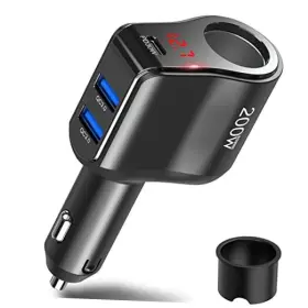 Hc71pd Dongguan Gaoyi Tech Limited 200w Pd Usb C Car Charger Adapter 12v Cigarette Lighter Socket Splitter 12