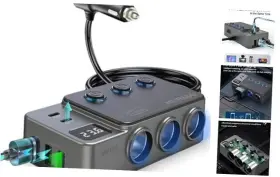 Gc06 Dongguan Longhe Electronic Co. Ltd Cigarette Lighter Splitter 8 In 1 Car Adapter Pd 35w