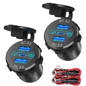 Dongguan Zhoushi Hardware Technology Co. Ltd B091gfz3tl Cigarette Lighter Socket 12v Usb With Rocker Toggle Switch Pd 20w C And