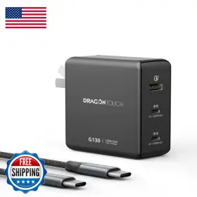 B0fjktz54y Dragon Touch 130w Usb C Charger Block 3-in-1 Gan 100w Type Cable