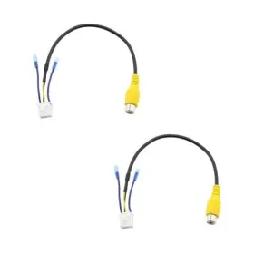 Ecsing 4895243589261 2pcs 10pin Rear View Backup Camera Cable Adaptor Rca Length 20.9cm For
